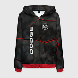 Толстовка 3D на молнии мужская Dodge абстракция спорт, цвет: 3D-красный