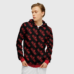 Толстовка 3D на молнии мужская Cult of the lamb pattern, цвет: 3D-красный — фото 2