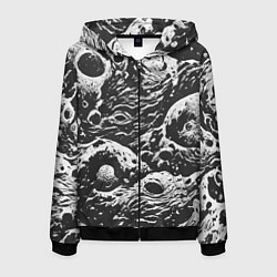 Толстовка 3D на молнии мужская Тёмный космический паттерн, цвет: 3D-черный