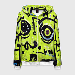 Толстовка 3D на молнии мужская Уличное творчество - граффити, цвет: 3D-белый