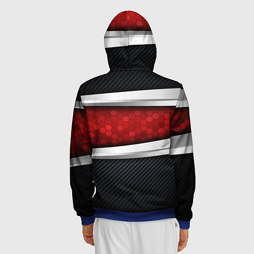 Мужская толстовка на молнии Black & red Russia / 3D-Синий – фото 4