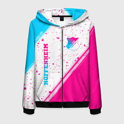 Мужская толстовка на молнии Hoffenheim neon gradient style: надпись, символ