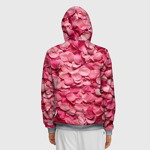 Мужская толстовка на молнии Лепестки прекрасных роз / 3D-Меланж – фото 4