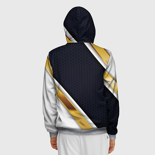 Мужская толстовка на молнии Gold and white Russia / 3D-Меланж – фото 4