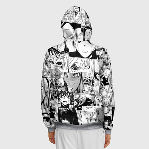 Мужская толстовка на молнии D Gray man pattern / 3D-Меланж – фото 4