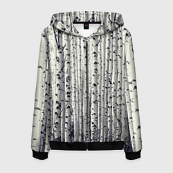 Мужская толстовка на молнии Русские берёзки - роща