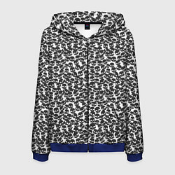 Толстовка 3D на молнии мужская Череп мелкий, цвет: 3D-синий