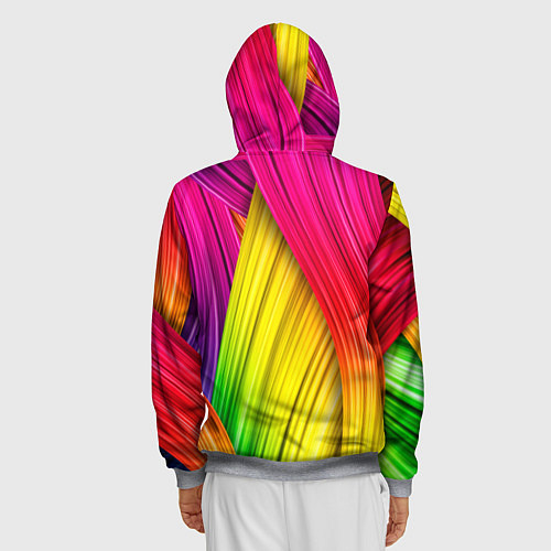 Мужская толстовка на молнии Multicolored ribbons / 3D-Меланж – фото 4