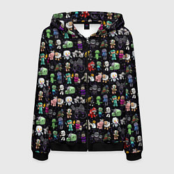 Толстовка 3D на молнии мужская Minecraft game characters, цвет: 3D-черный