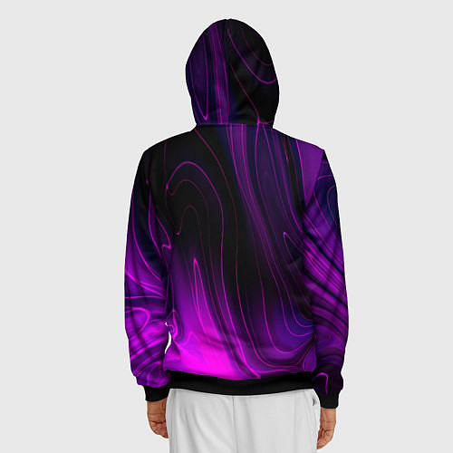 Мужская толстовка на молнии Fall Out Boy violet plasma / 3D-Черный – фото 4