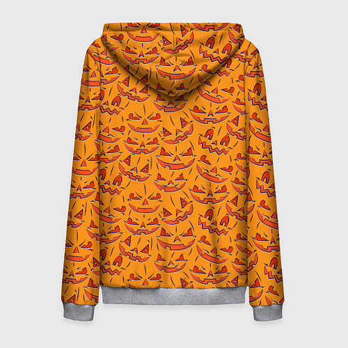 Мужская толстовка на молнии Halloween Pumpkin Pattern / 3D-Меланж – фото 2