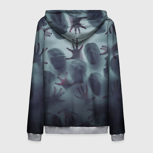 Мужская толстовка на молнии Scary faces trying to get out / 3D-Меланж – фото 2