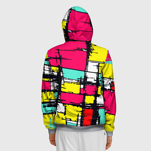 Мужская толстовка на молнии Простое граффити / 3D-Меланж – фото 4