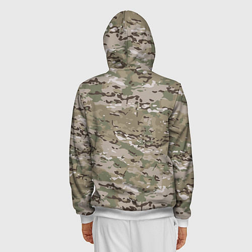 Мужская толстовка на молнии Мультикам камуфляж / 3D-Белый – фото 4