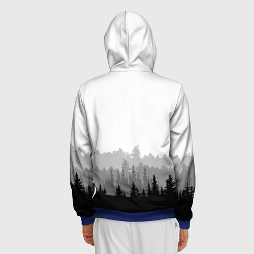 Мужская толстовка на молнии Птицы над лесом / 3D-Синий – фото 4