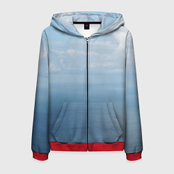 Толстовка 3D на молнии мужская Крымское море, цвет: 3D-красный