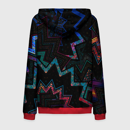 Мужская толстовка на молнии Этнический Узор / 3D-Красный – фото 2