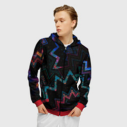 Толстовка 3D на молнии мужская Этнический Узор, цвет: 3D-красный — фото 2