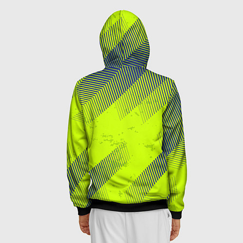 Мужская толстовка на молнии Green sport style / 3D-Черный – фото 4