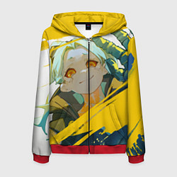 Толстовка 3D на молнии мужская Киберпанк: Бегущие по краю Ребекка, цвет: 3D-красный