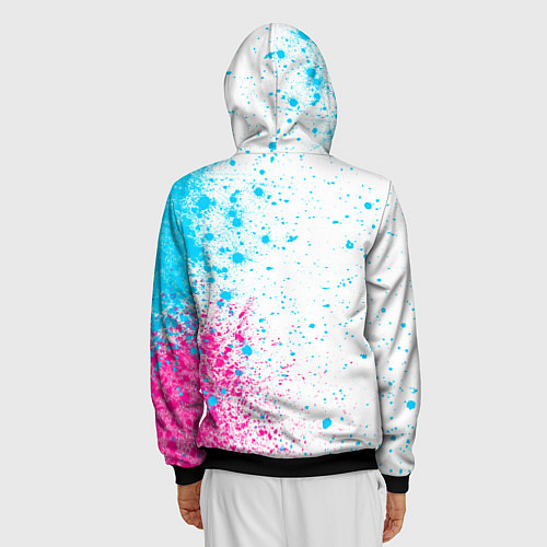 Мужская толстовка на молнии Ajax neon gradient style: по-вертикали / 3D-Черный – фото 4