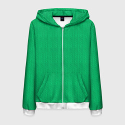 Мужская толстовка на молнии Зеленый вязаный свитер
