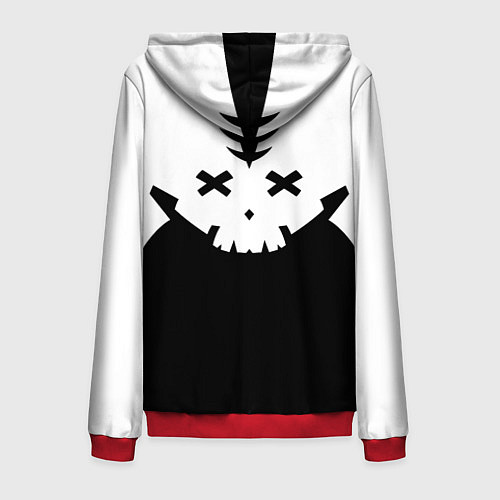 Мужская толстовка на молнии Татуировка Ребекки - ЧБ / 3D-Красный – фото 2