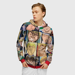 Толстовка 3D на молнии мужская Лицо ГТО, цвет: 3D-красный — фото 2