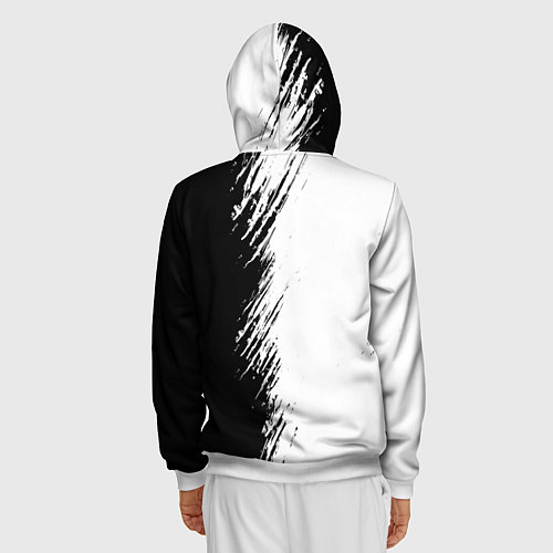 Мужская толстовка на молнии Кролик 2023 в рамочке: по-вертикали / 3D-Белый – фото 4