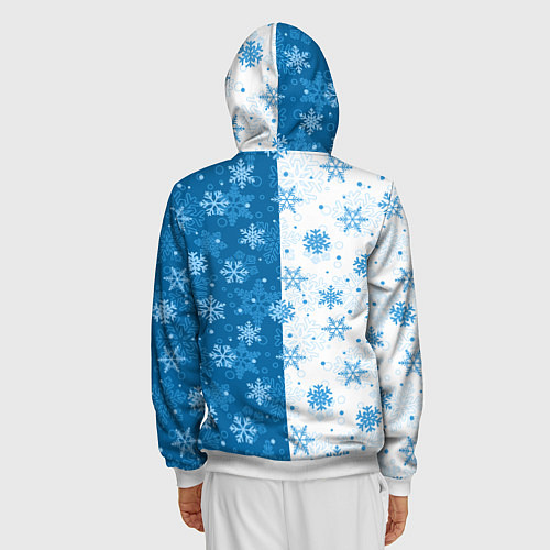 Мужская толстовка на молнии Красивые снежинки / 3D-Белый – фото 4