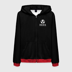 Толстовка 3D на молнии мужская STALKER лого, цвет: 3D-красный