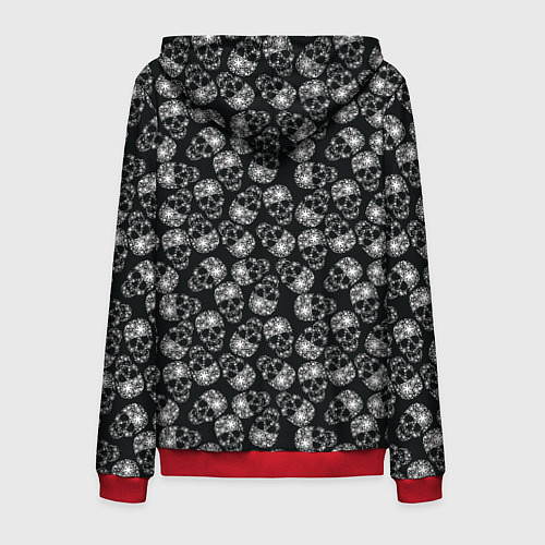 Мужская толстовка на молнии Черепа со звёздами / 3D-Красный – фото 2