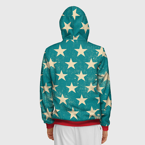 Мужская толстовка на молнии Super stars / 3D-Красный – фото 4