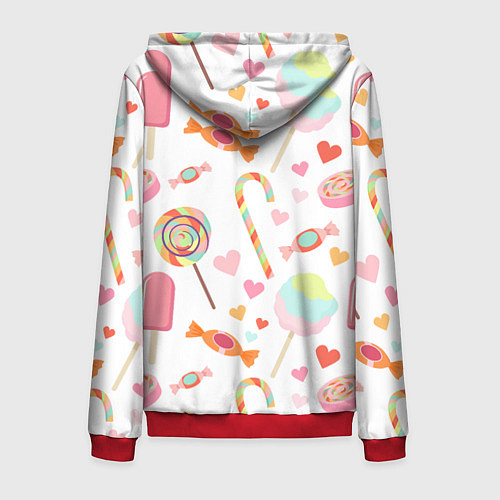 Мужская толстовка на молнии Сладкий праздник / 3D-Красный – фото 2