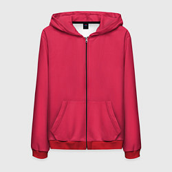 Толстовка 3D на молнии мужская Viva magenta pantone textile cotton, цвет: 3D-красный