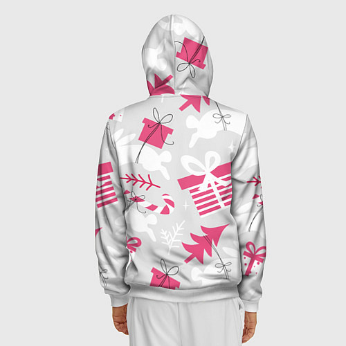 Мужская толстовка на молнии Rabbit year / 3D-Белый – фото 4