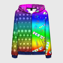Мужская толстовка на молнии Pop it радуга