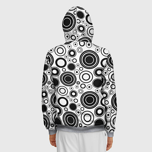 Мужская толстовка на молнии Абстрактные круги / 3D-Меланж – фото 4