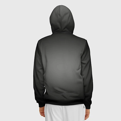 Мужская толстовка на молнии Серый, черный градиент / 3D-Черный – фото 4