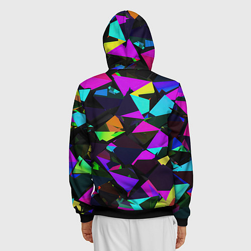 Мужская толстовка на молнии Shapes triangle geometry / 3D-Черный – фото 4