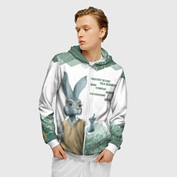 Толстовка 3D на молнии мужская Легенда про экзамен, цвет: 3D-белый — фото 2