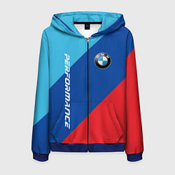 Толстовка 3D на молнии мужская Bmw - m colors, цвет: 3D-синий