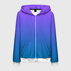Толстовка 3D на молнии мужская Фиолетовый рассвет, цвет: 3D-белый