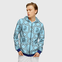 Толстовка 3D на молнии мужская Восточный огурец, цвет: 3D-синий — фото 2