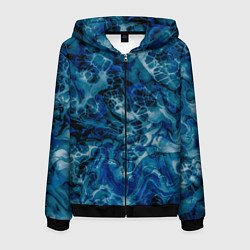 Толстовка 3D на молнии мужская Тёмный магический лёд, цвет: 3D-черный