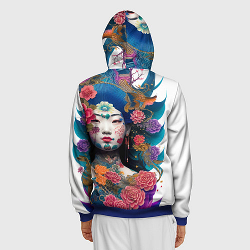 Мужская толстовка на молнии Japan style - tattoo - art / 3D-Синий – фото 4
