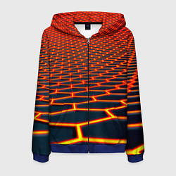 Мужская толстовка на молнии Honeycomb yellow cyber