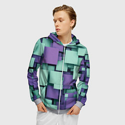 Толстовка 3D на молнии мужская Trendy geometric pattern, цвет: 3D-меланж — фото 2