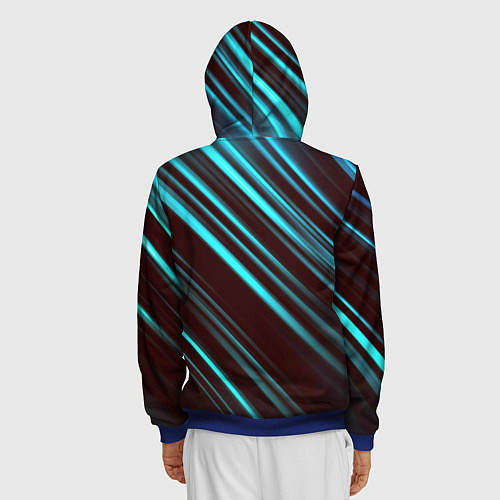 Мужская толстовка на молнии Stripes line neon color / 3D-Синий – фото 4