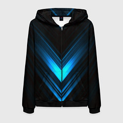 Толстовка 3D на молнии мужская Neon geometry stripes, цвет: 3D-черный